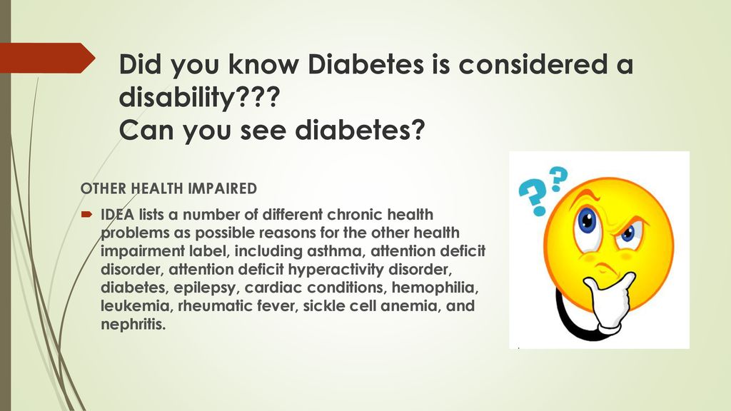 how is diabetes considered a disability